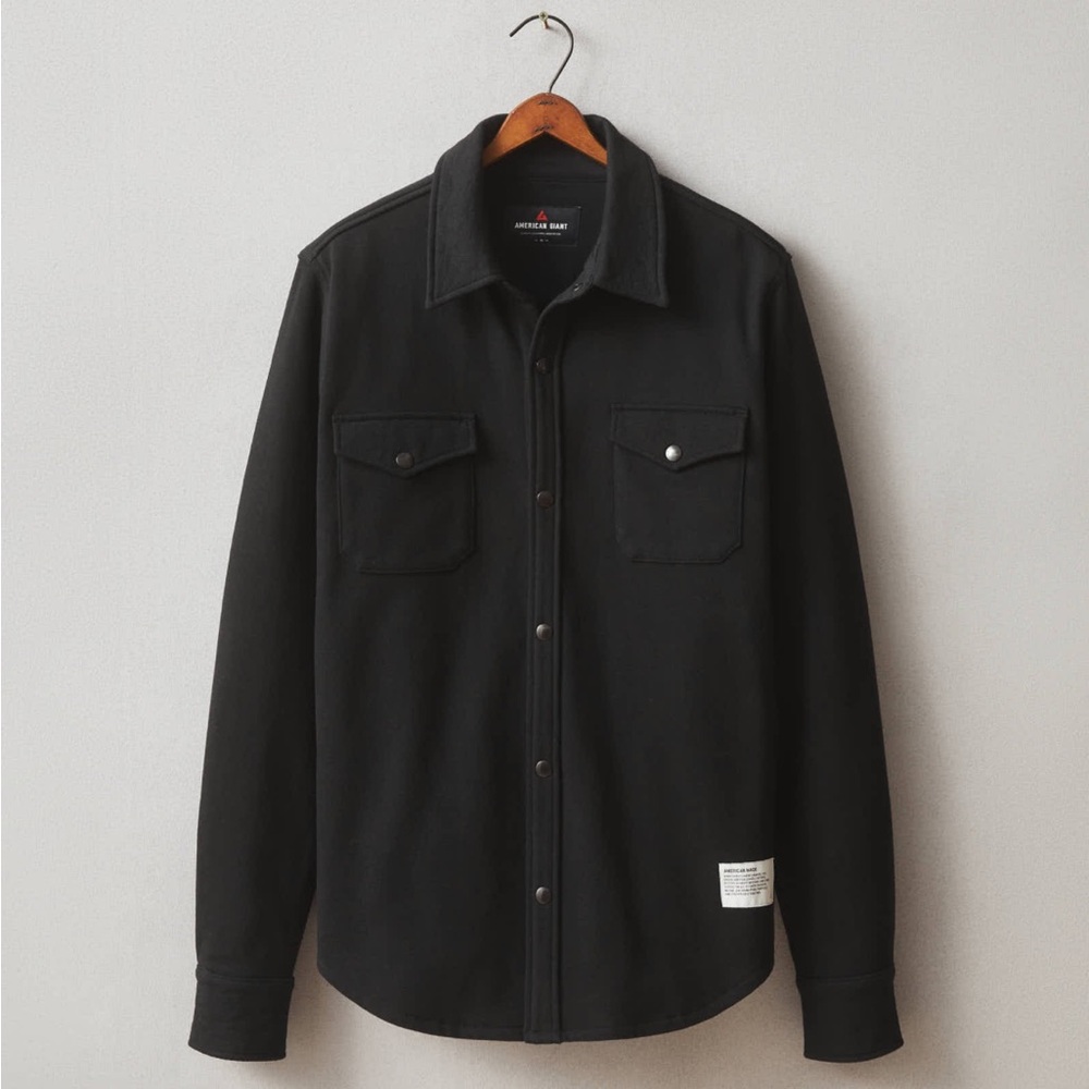 American Giant | Redwood Fleece Overshirt in Black XXS